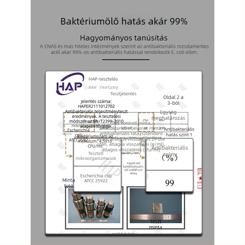 Termos pohár 316 rozsdamentes acél belsővel, 304 rozsdamentes acél külső burkolattal, 12–24 órás szigetelés