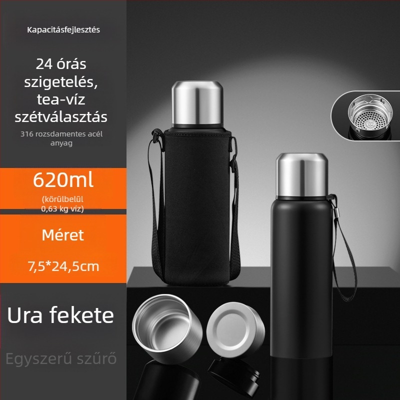 Termos pohár 316 rozsdamentes acél belsővel, 304 rozsdamentes acél külső burkolattal, 12–24 órás szigetelés