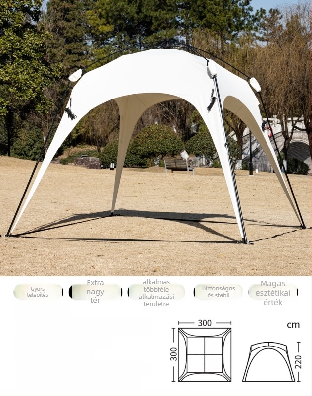 Automata gyorsan nyíló kültéri kupol sátor kempingezéshez; szélvédő és esőálló; egyrétegű konstrukció; szálas rudak; külső, belső és padló Oxford anyagból; súly 8,6 kg; külső vízállóság >3000 mm; alkalmas tavaszra és őszre