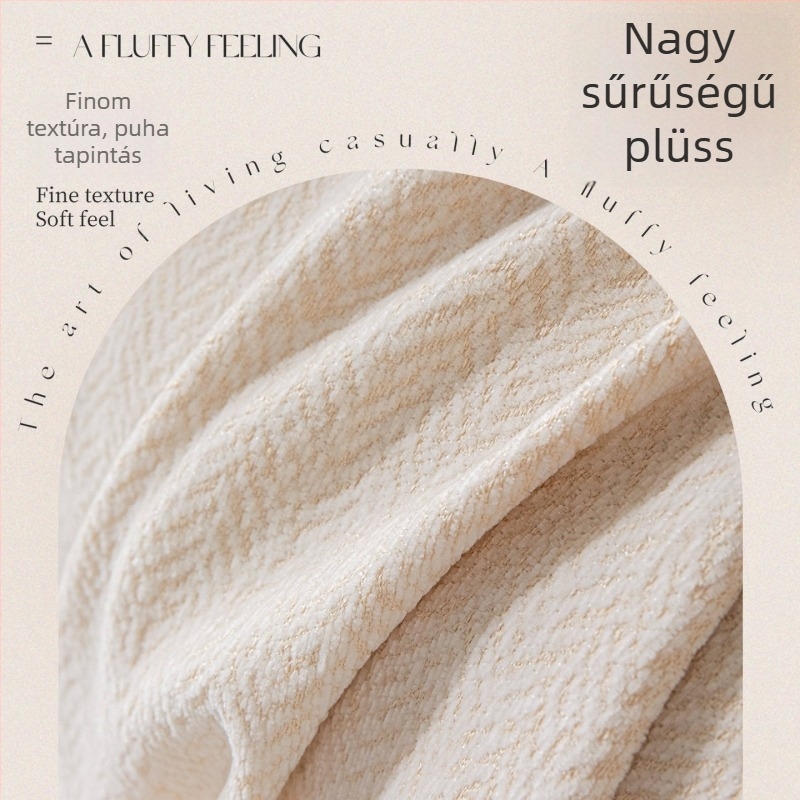 2025-ös egyszínű luxus Chenille kanapé takaró, négy évszakos, univerzális három üléses kanapéhoz