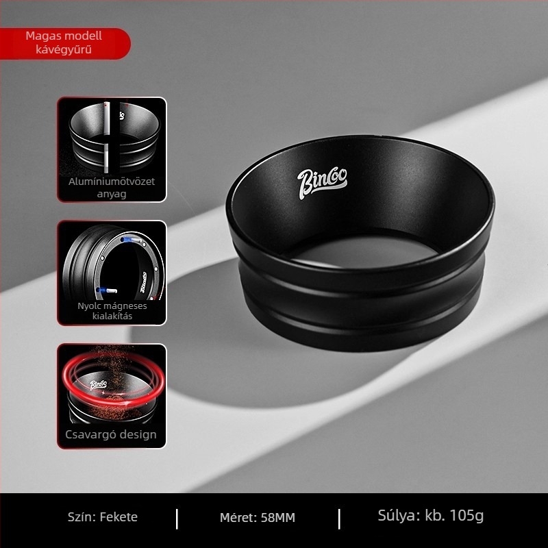 Espresso portafilter fogó mágneses porgyűrűvel, 51/53/58 mm, alumíniumötvözet
