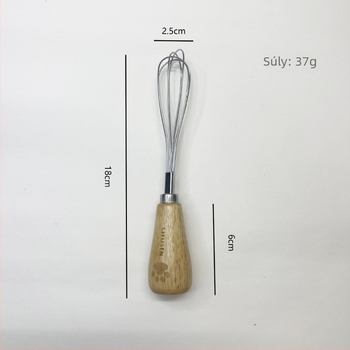 Tojáshabverő és tojásfehérje-szétválasztó, püréprés - 8 darabos rozsdamentes acél konyhai készlet gumírozott fa fogantyúkkal