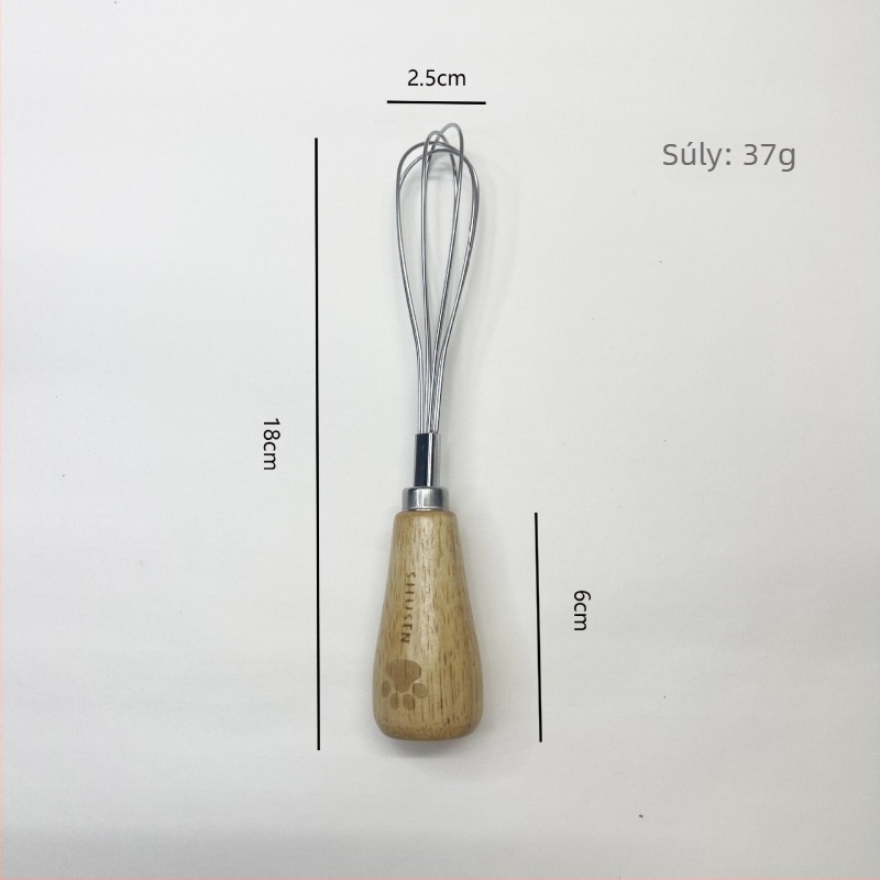 Tojáshabverő és tojásfehérje-szétválasztó, püréprés - 8 darabos rozsdamentes acél konyhai készlet gumírozott fa fogantyúkkal