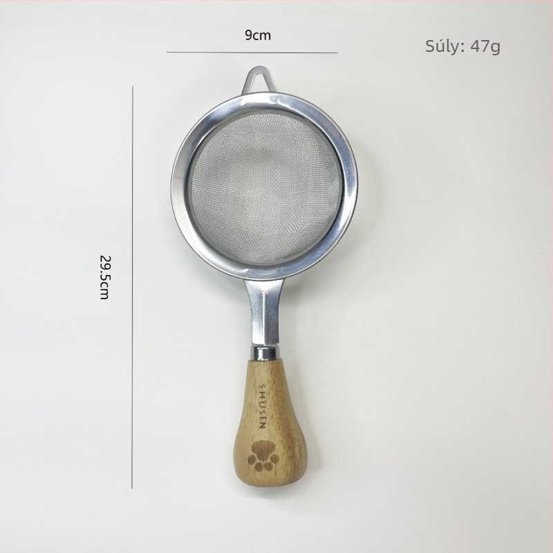 Tojáshabverő és tojásfehérje-szétválasztó, püréprés - 8 darabos rozsdamentes acél konyhai készlet gumírozott fa fogantyúkkal