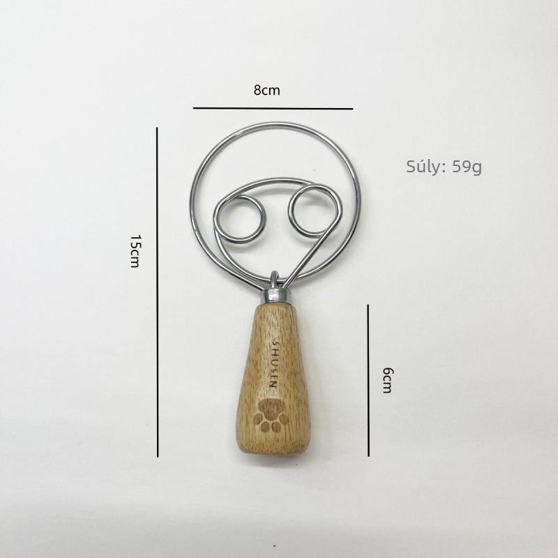 Tojáshabverő és tojásfehérje-szétválasztó, püréprés - 8 darabos rozsdamentes acél konyhai készlet gumírozott fa fogantyúkkal