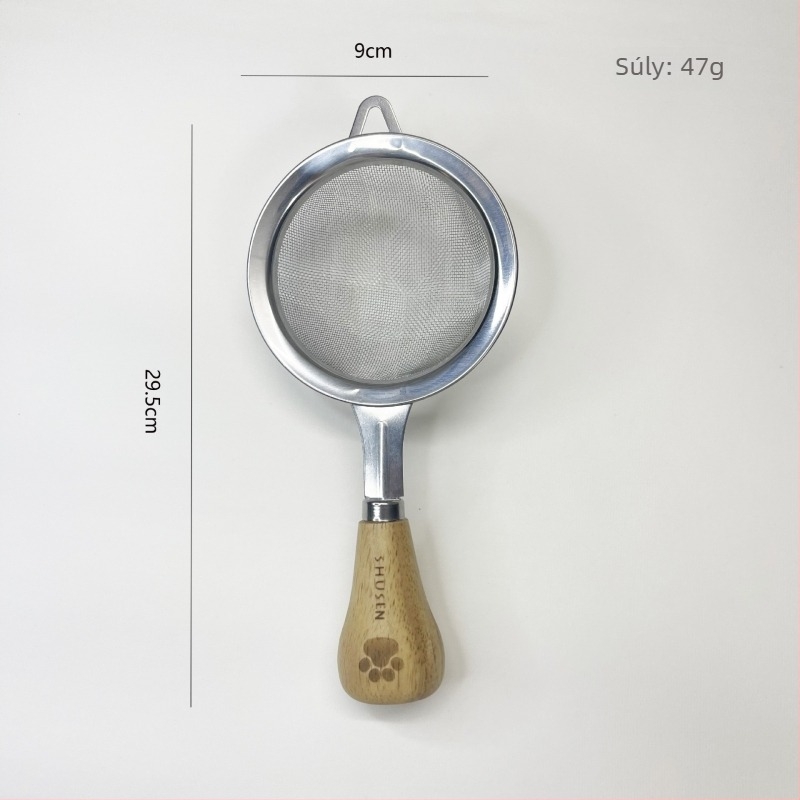 Tojáshabverő és tojásfehérje-szétválasztó, püréprés - 8 darabos rozsdamentes acél konyhai készlet gumírozott fa fogantyúkkal