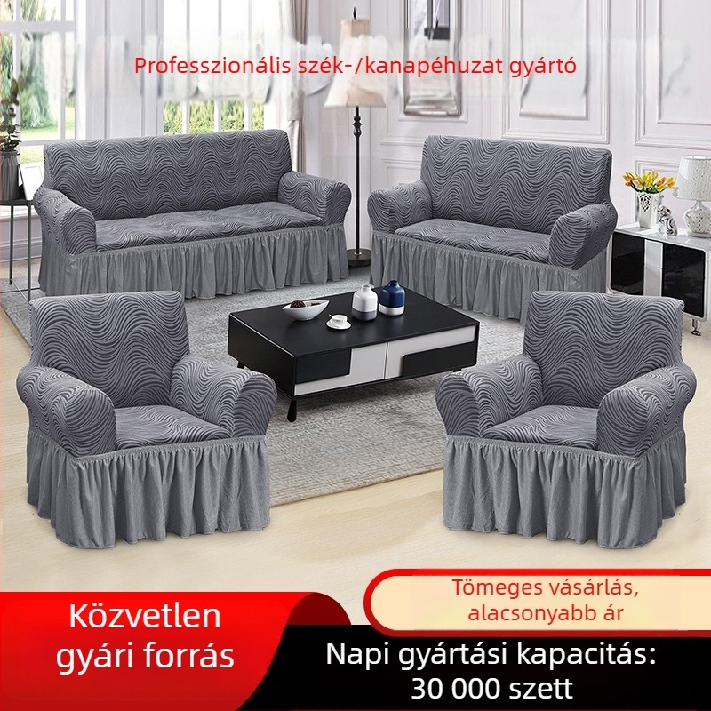 Geometriai jacquard rugalmas kanapévédő szoknyával, 3211, több minta választható, könnyed luxus textúra