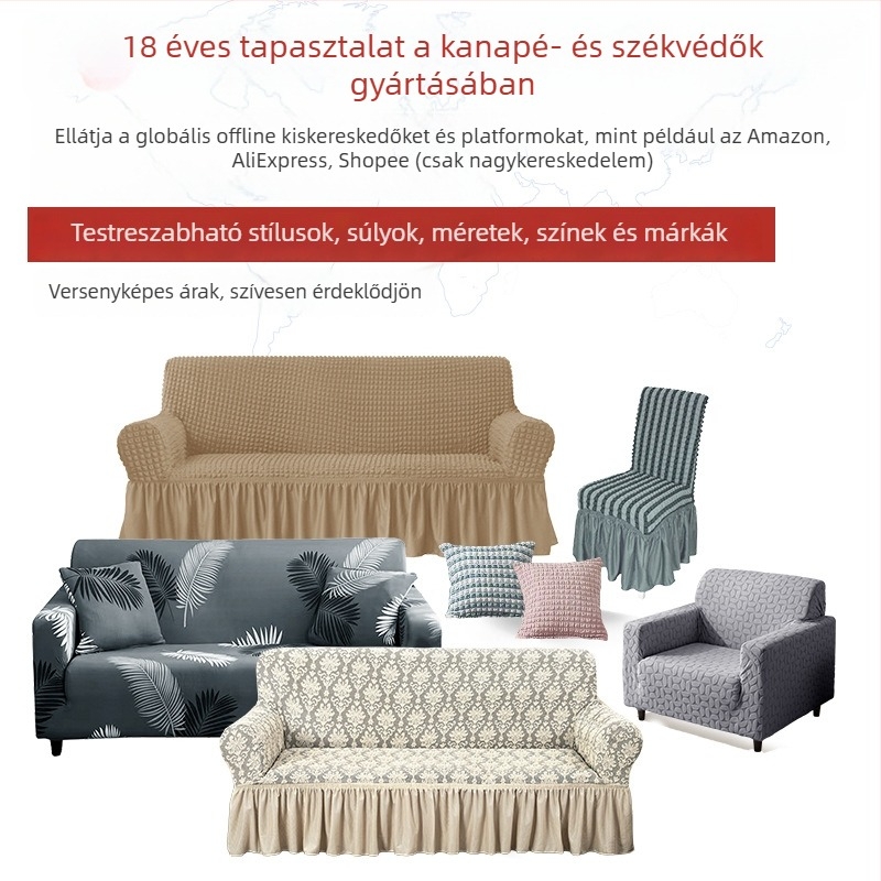 Geometriai jacquard rugalmas kanapévédő szoknyával, 3211, több minta választható, könnyed luxus textúra