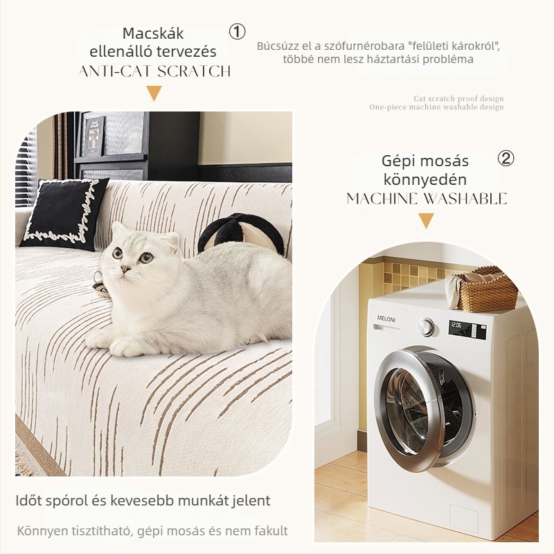 Chenille kanapé törölköző – teljes fedés, csíkos minta, alkalmas moduláris kanapéra, minimalista stílus, testreszabható