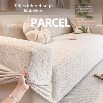 Négy évszakos rugalmas kanapévédő huzat moduláris kanapéhoz, 2025-ös új modell, macskakarmolás elleni védelem, teljes fedésű, levél mintás chenille anyag