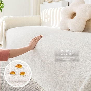 Chenille kanapévédő – minimalist stílus – alkalmas szekcionált kanapéra – porvédő huzat