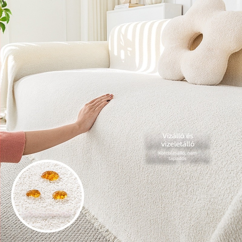 Chenille kanapévédő – minimalist stílus – alkalmas szekcionált kanapéra – porvédő huzat