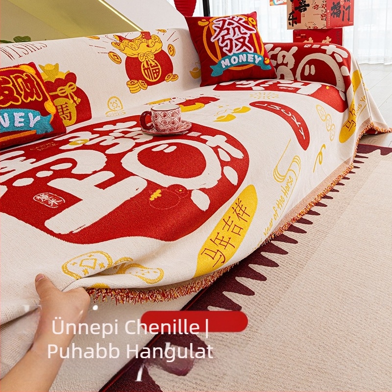 Chenille kanapéhuzat – univerzális illeszkedés, minimalistikus modern stílus, porvédő huzat