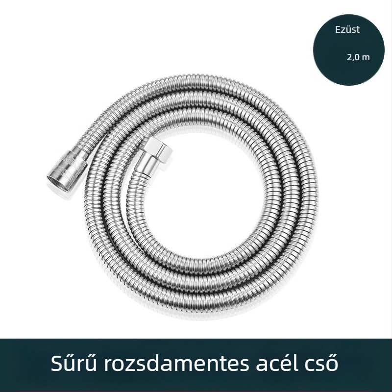 Nagy áramlású zuhanykészlet, zuhanycső réz/rozsdamentes acélból, kerek zuhanyfej, menetes csatlakozás, modern minimalista stílus