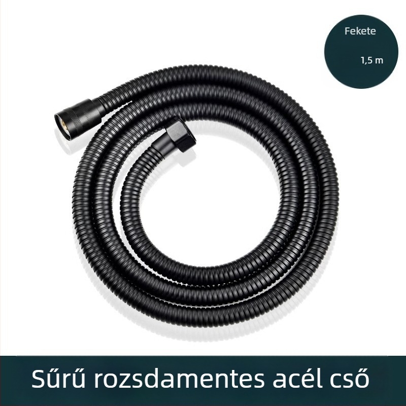 Nagy áramlású zuhanykészlet, zuhanycső réz/rozsdamentes acélból, kerek zuhanyfej, menetes csatlakozás, modern minimalista stílus