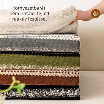 Chenille anyagú kanapéhuzat, csíkos minta, univerzális illeszkedés, francia stílus, párnahuzat típusú