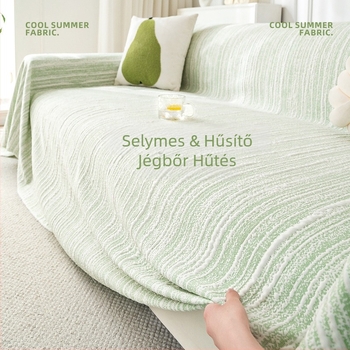 Doily-formájú hűsítő selyemkanapévédő, moduláris kanapóhoz, csíkos mintával