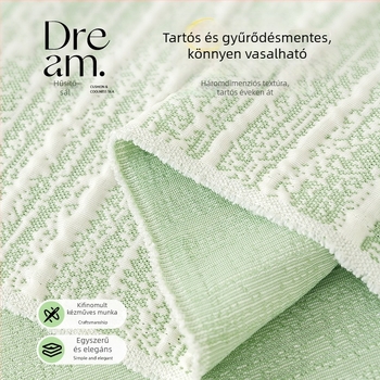Doily-formájú hűsítő selyemkanapévédő, moduláris kanapóhoz, csíkos mintával