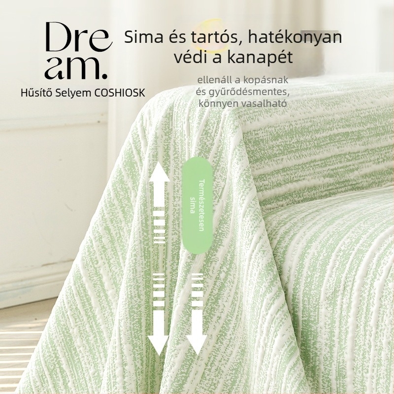 Doily-formájú hűsítő selyemkanapévédő, moduláris kanapóhoz, csíkos mintával