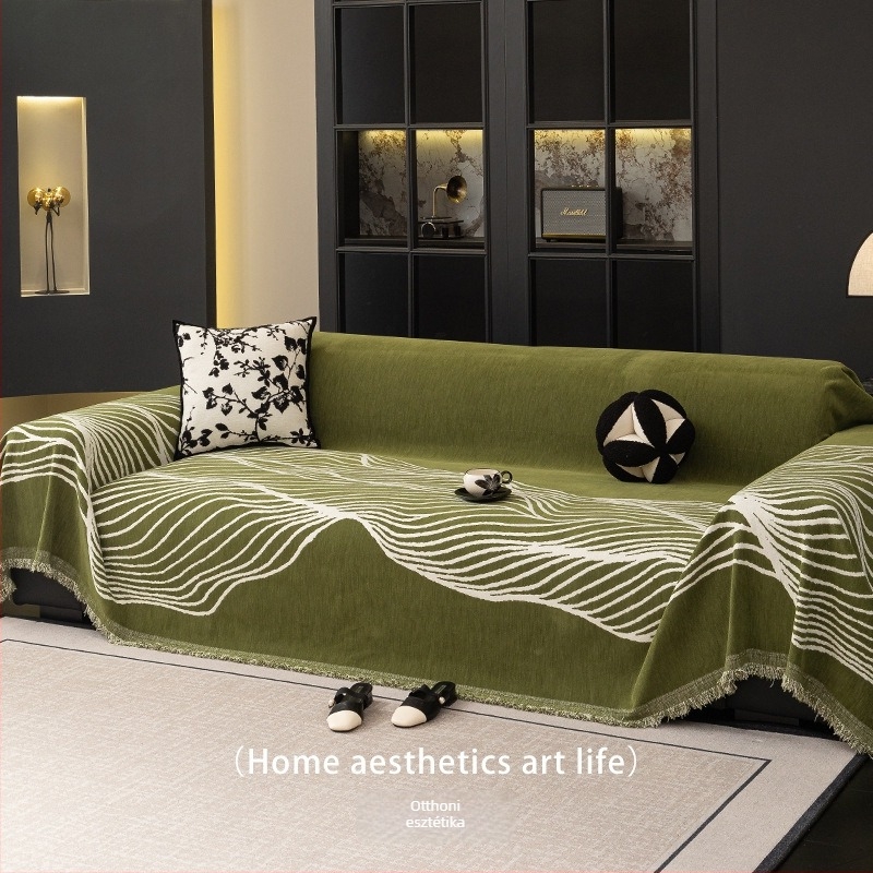 Chenille kanapéhuzat, geometriai mintával, univerzális illeszkedés, modern-minimalista lux stílus