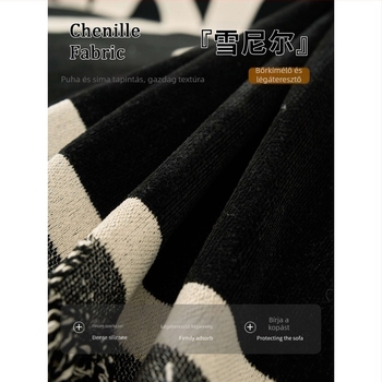 Chenille kanapéhuzat, univerzális, csíkos mintázat, modern luxus stílus