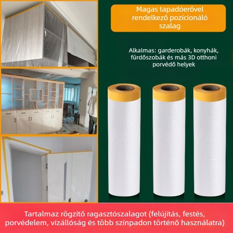 Öntapadós PE porvédő huzat szekrényhez, kanapéhoz és ágyhoz – egyszer használatos bútordarabvédő, egyszerű modern stílus, modell WS878565262654, nappali használatra