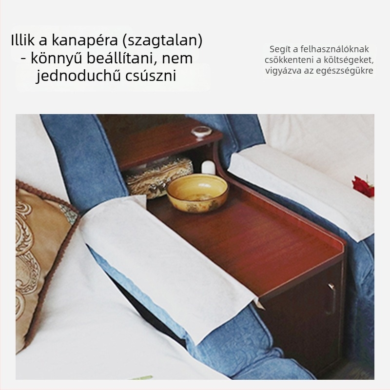 Kanapé törölköző párna, egy darabból, csúszásmentes, géz anyag, ötágú csillag mintázat, kombinált kanapóhoz, modern és minimalist stílus