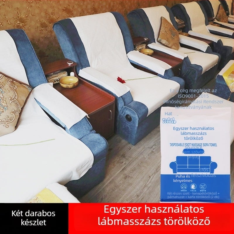 Kanapé törölköző párna, egy darabból, csúszásmentes, géz anyag, ötágú csillag mintázat, kombinált kanapóhoz, modern és minimalist stílus