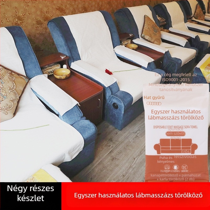 Kanapé törölköző párna, egy darabból, csúszásmentes, géz anyag, ötágú csillag mintázat, kombinált kanapóhoz, modern és minimalist stílus