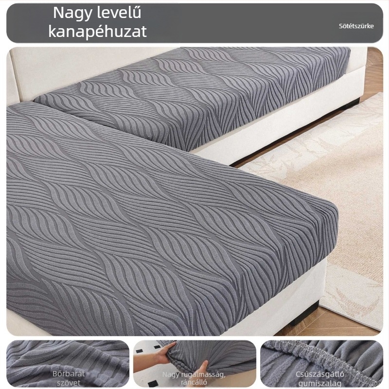 Vastag jacquard kanapévédő huzat minden évszakra, univerzális a nappalira, csúszásmentes és elasztikus