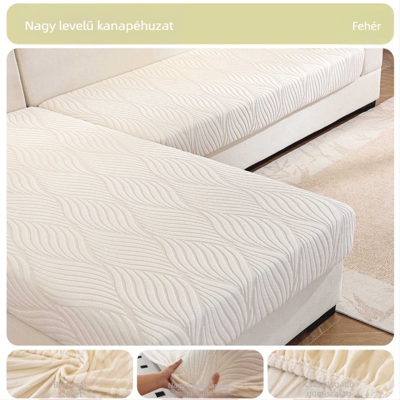 Vastag jacquard kanapévédő huzat minden évszakra, univerzális a nappalira, csúszásmentes és elasztikus