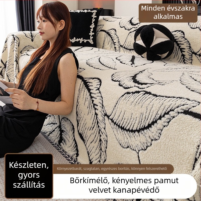 Csíkos kanapévédő, univerzális illeszkedés, minimalist stílus, testreszabható, anyag: Shu cotton velvet