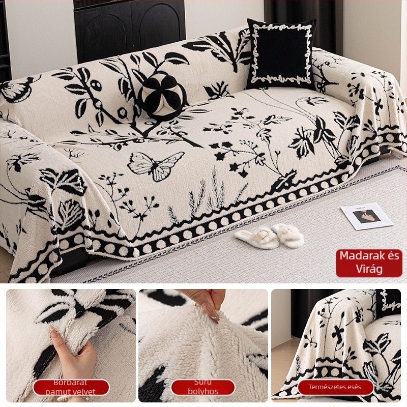 Csíkos kanapévédő, univerzális illeszkedés, minimalist stílus, testreszabható, anyag: Shu cotton velvet