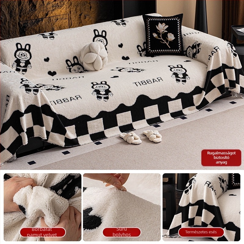 Csíkos kanapévédő, univerzális illeszkedés, minimalist stílus, testreszabható, anyag: Shu cotton velvet