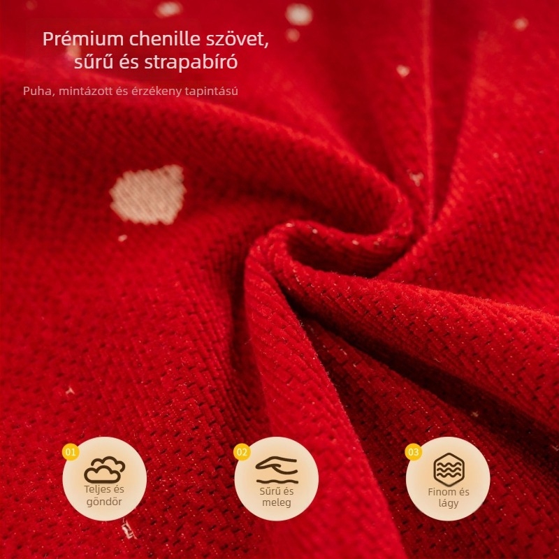 Chenille kanapé törölköző szekciós kanapéhoz, karácsonyi stílus, textil dizájn