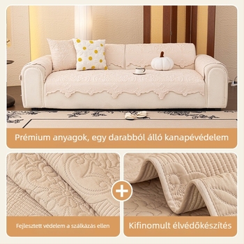 Mosható pamut kanapé párnahuzat, kockás minta, minimalist stílus, csúszásmentes