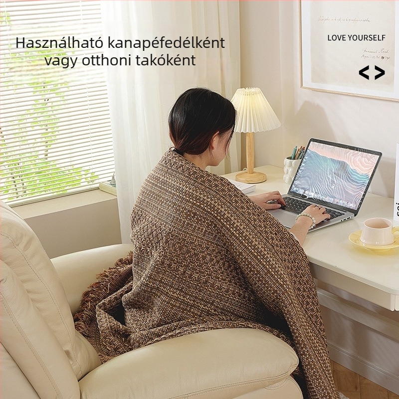 Egyszemélyes kanapéhuzat, retro stílusú párnával és kanapépléddel, minden évszakra, macskakarcolás elleni védelem