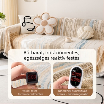 Chenille kanapévédő szivárvány mintával, teljes lefedés, csúszásmentes, négy évszakos univerzális, egy darabos kivitel, szekcionált kanapéhoz