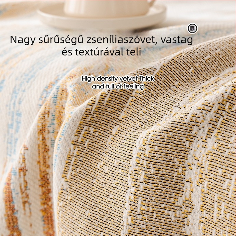 Chenille kanapévédő szivárvány mintával, teljes lefedés, csúszásmentes, négy évszakos univerzális, egy darabos kivitel, szekcionált kanapéhoz