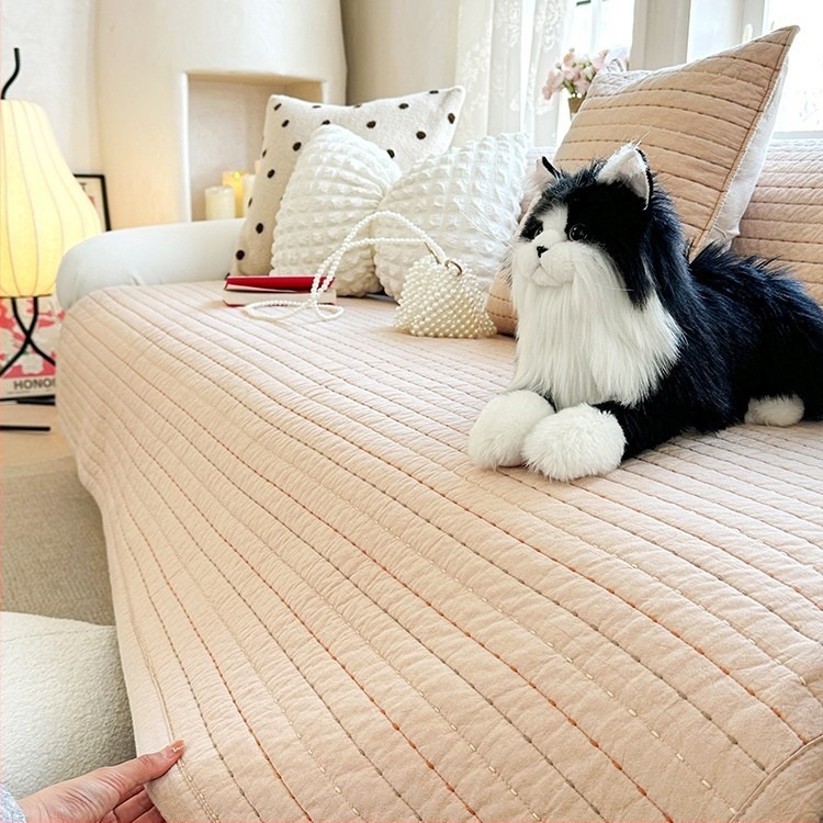100% pamut csíkos kanapé huzat és párna, minimalist stílus, csúszásmentes alátét