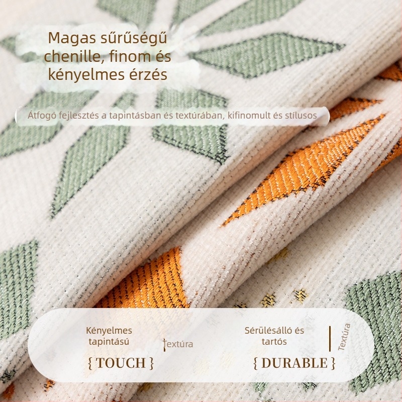 Chenille kanapéhuzat bohem stílusban, geometriai mintával, sarokkanapéhoz