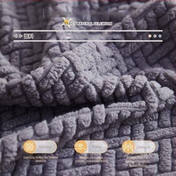 Fleece anyagú huzat sarokkanapéhoz, egyszínű mintázat, minimalist stílus, 2026 tavasz