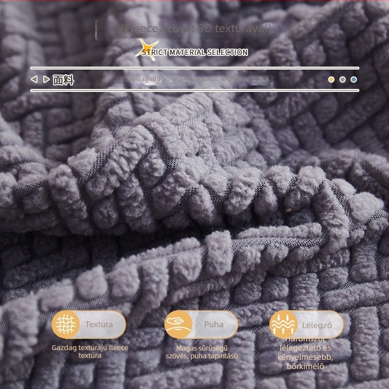 Fleece anyagú huzat sarokkanapéhoz, egyszínű mintázat, minimalist stílus, 2026 tavasz