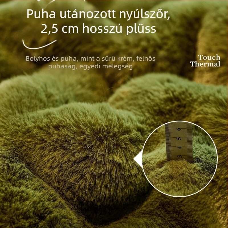 2025 új nyúl szőrme plüss kanapévédő, vintage stílus, teljes lefedés őszre és télre