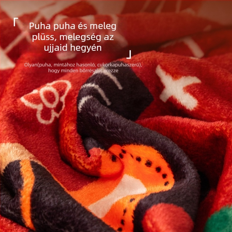 Szerencsés kis ló mintás plüss kanapévédő – teljesfedés, csúszásmentes, őszi-téli használatra