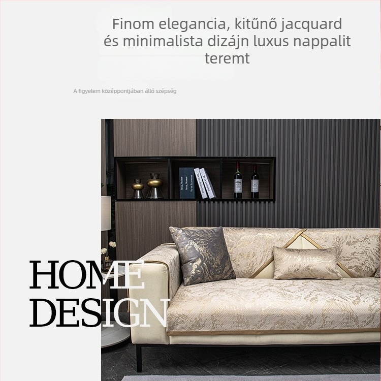 Négy évszakos luxus Jacquard kanapé párna és háttámla huzat Chenille anyagból, csúszásmentes védelem