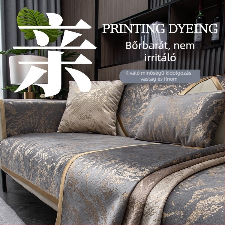 Négy évszakos luxus Jacquard kanapé párna és háttámla huzat Chenille anyagból, csúszásmentes védelem