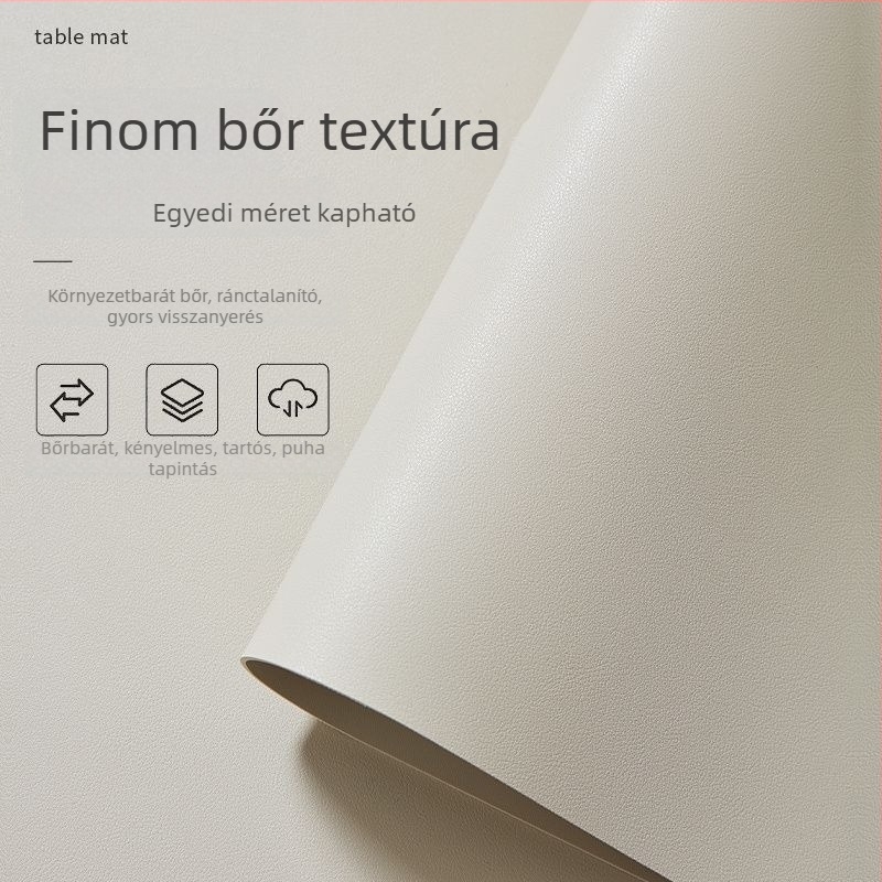 Fehér PVC asztali matrac, állítható méretű, számítógéphez asztalra, vízálló és olajálló, modern minimalist stílus
