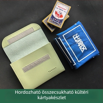 Kültéri Guandan készlet hordozható táskával, kártyaosztó géppel és asztalterítővel