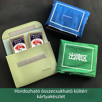Kültéri Guandan készlet hordozható táskával, kártyaosztó géppel és asztalterítővel